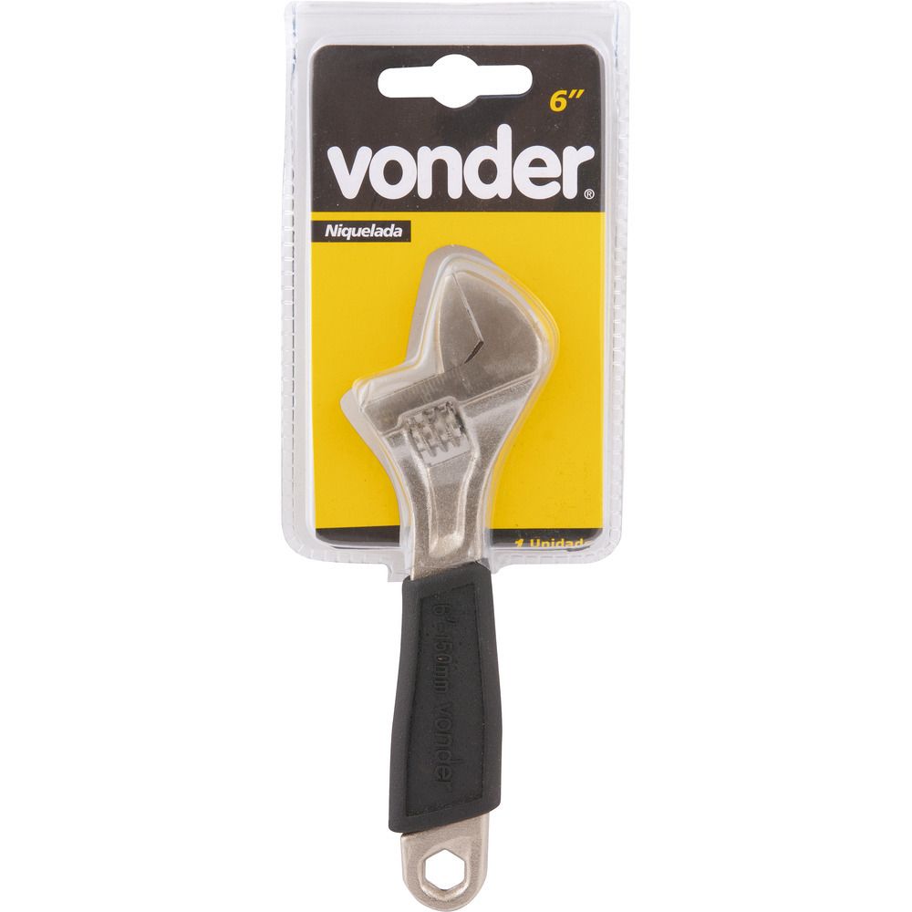 Chave inglesa ajustável 8" aço carbono niquelada - Vonder
