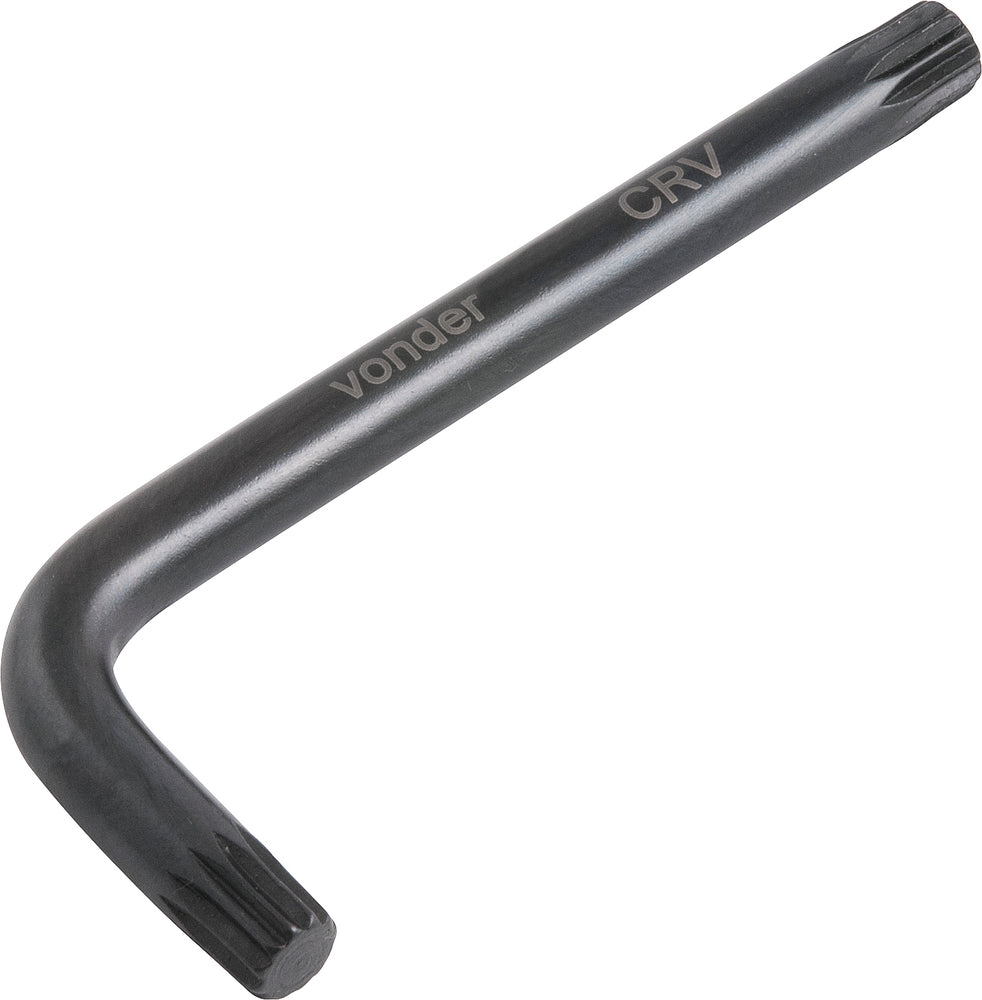 Chave multidentada 08mm tipo L curta cromo vanádio Vonder
