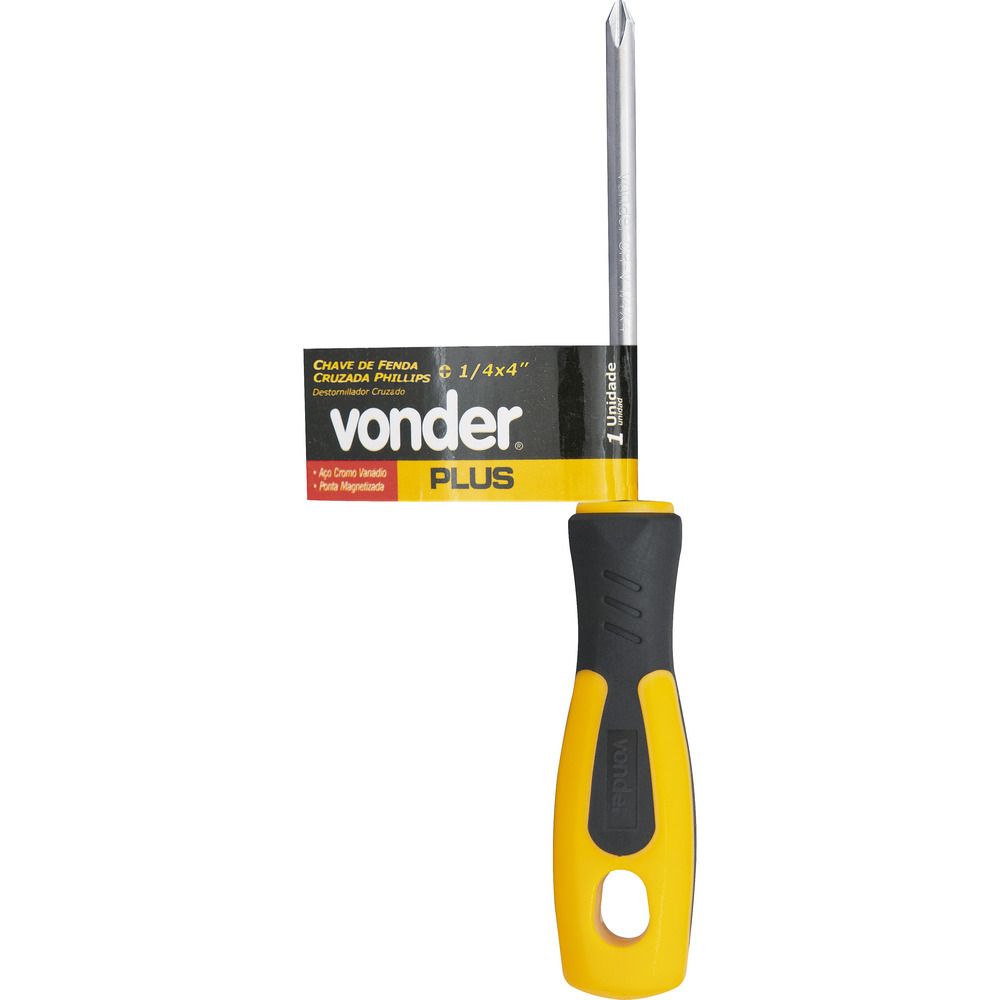 Chave phillips 1/4x4" n.2 vanád. cabo anatômico emborrachado