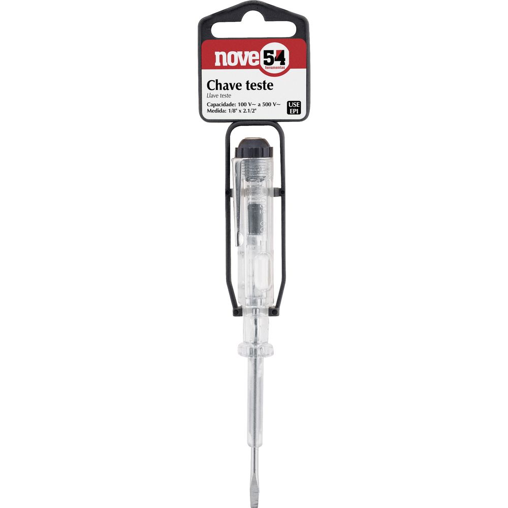 Chave fenda teste 1/8x2.1/2" 100v a 500v cartela - Nove54