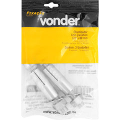 Chumbador com Parafuso 3/8'' x 80 mm com 2 peças Vonder