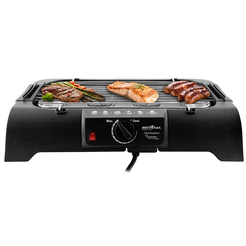 Churrasqueira Elétrica Gourmet BCG1 Britânia Bandeja Removível Fácil Limpeza 220V