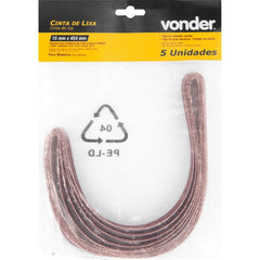 Cinta Lixa 15x454mm G120 com 05 peças Vonder