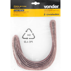 Cinta Lixa 15x454mm G120 com 05 peças Vonder