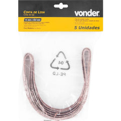 Cinta Lixa 15x454mm G180 com 05 peças Vonder
