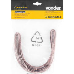 Cinta Lixa 15x454mm G180 com 05 peças Vonder