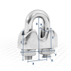 Clips Para Cabo de Aço 1/2" 12,7mm Inox Vonder