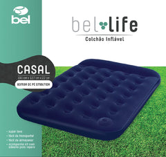 Colchão inflável c/ bomba no pé 191,0x137,0x22,0cm Bel Lazer
