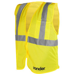 Colete Refletivo Bolso Amarelo Ziper Cv104 Vonder