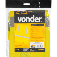 Colete Refletivo Bolso Amarelo Ziper Cv108 Vonder