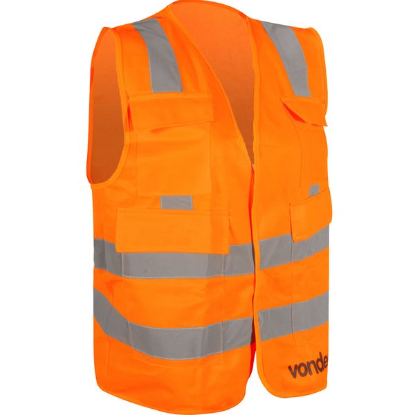 Colete Refletivo Bolso Laranja Cv107 Vonder