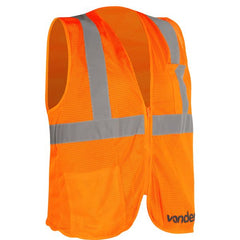 Colete Refletivo Bolso Laranja Ziper Cv105 Vonder