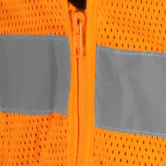 Colete Refletivo Bolso Laranja Ziper Cv105 Vonder