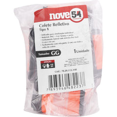 Colete refletivo laranja tipo X tamanho GG - Nove54