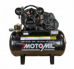 Compressor 140lbs 2HP Monofásico 110/220V 100L CMV-10/100 Motomil
