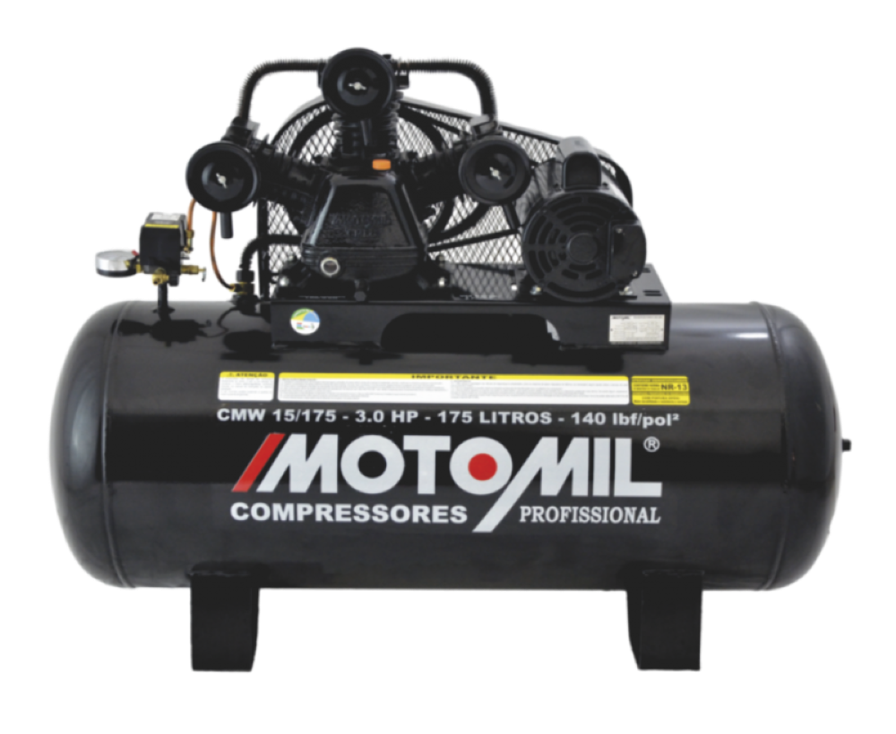 Compressor 140Lbs 3HP Monofásico 127/220V CMW-15/175 Motomil