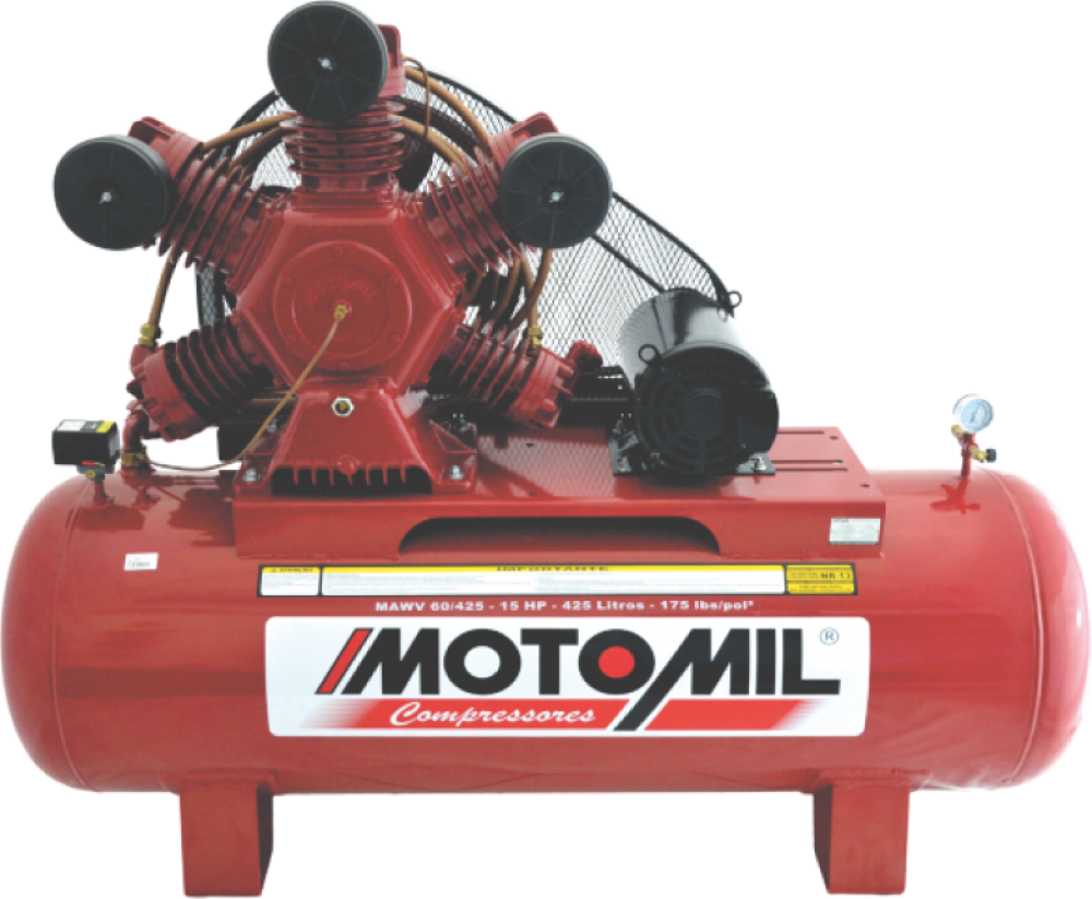 Compressor 175Lbs 15HP Trifásico 220/380V Ip-21 MAWV-60/350 Motomil