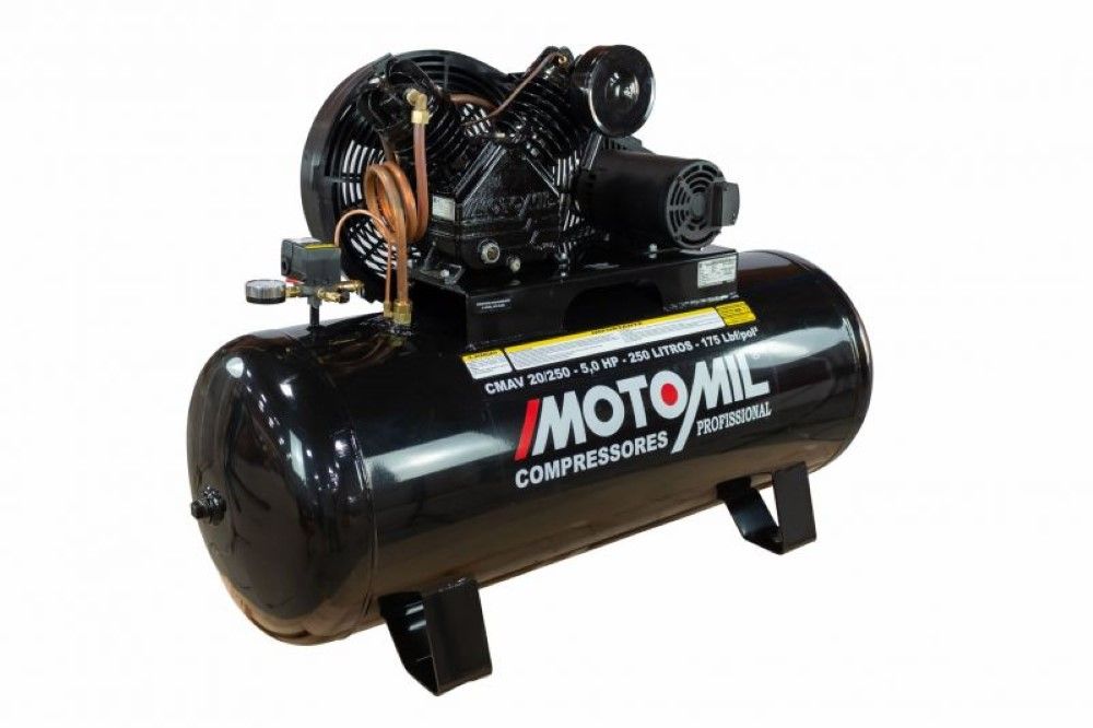 Compressor 175lbs 5HP Trifásico 220/380V CMAV-20/250 Motomil