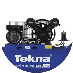 Compressor de Ar Cp150100P-2 Tekna 100L 3HP Pressão Máxima 116 PSI Com Rodas Traseira 220V 60Hz