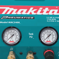 Compressor de Ar 2.5Hp 130PSI Com 2 Saídas Tanque 16L MAC2400 110V Makita
