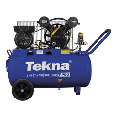 Compressor de Ar CP10080P-1 Tekna 80L 2HP Pressão Máxima 116 PSI Com Rodas Traseira 127V 60Hz