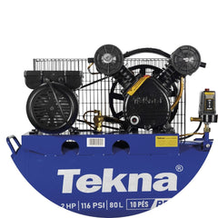 Compressor de Ar CP10080P-1 Tekna 80L 2HP Pressão Máxima 116 PSI Com Rodas Traseira 127V 60Hz