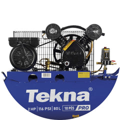 Compressor de Ar Cp10080P-2 Tekna 80L 2HP Pressão Máxima 116 PSI Com Rodas Traseira 220V 60Hz