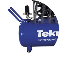Compressor de Ar Cp150100P-1 Tekna 100L 3HP Pressão Máxima 116 PSI Com Rodas Traseira 127V 60Hz