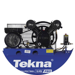 Compressor de Ar Cp150100P-1 Tekna 100L 3HP Pressão Máxima 116 PSI Com Rodas Traseira 127V 60Hz