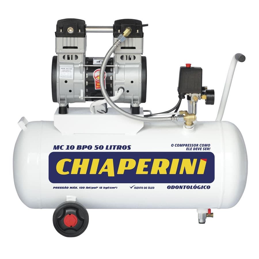 Compressor Odontológico s/Óleo c/Rodas 50L 220V Chiaperini