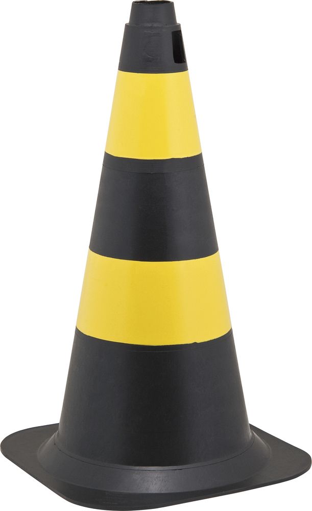 Cone sinalização 50cm preto/amararelo polietileno Vonder
