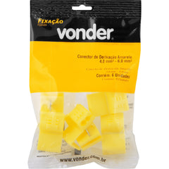Conector Derivação Amarelo 4,0 mm² à 6 mm² c/ 6 peças Vonder