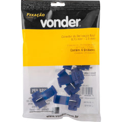 Conector Derivação Azul 0,75 mm² à 2,5 mm² c/ 6 peças Vonder