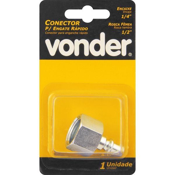 Conector Femea Rosca 1/4x1/2" com 1 peça Vonder