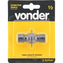 Conector jardim duplo união 1/2" plástico Vonder