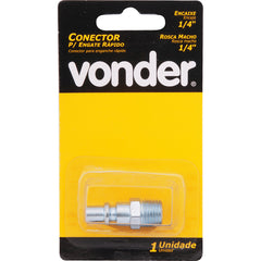 Conector Pino Rosca Macho 1/4  Npt Aço Rápido Zincado Cartel