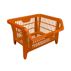 Conjunto 5 Cesto Expositor Medio Empilhável Laranja Presto
