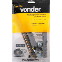 Conjunto Fixação p/ Sanitário 12mm Latonado c/ 2 pçs Vonder