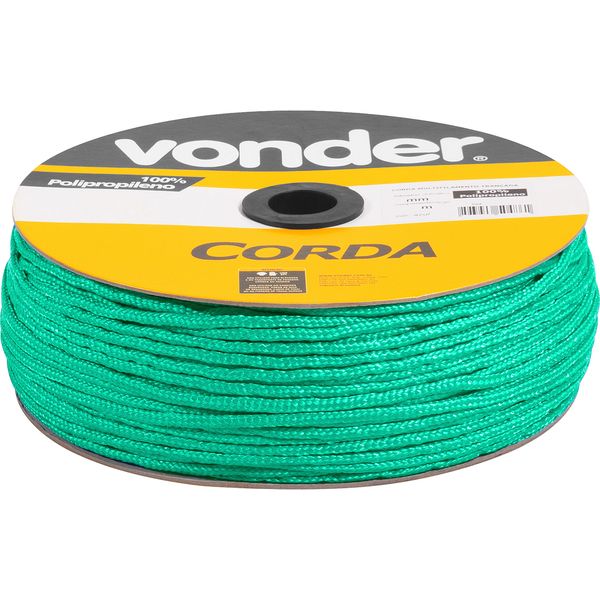 Corda Multifilamentada Trançada 4mmx360m 2,9kg Verde Vonder