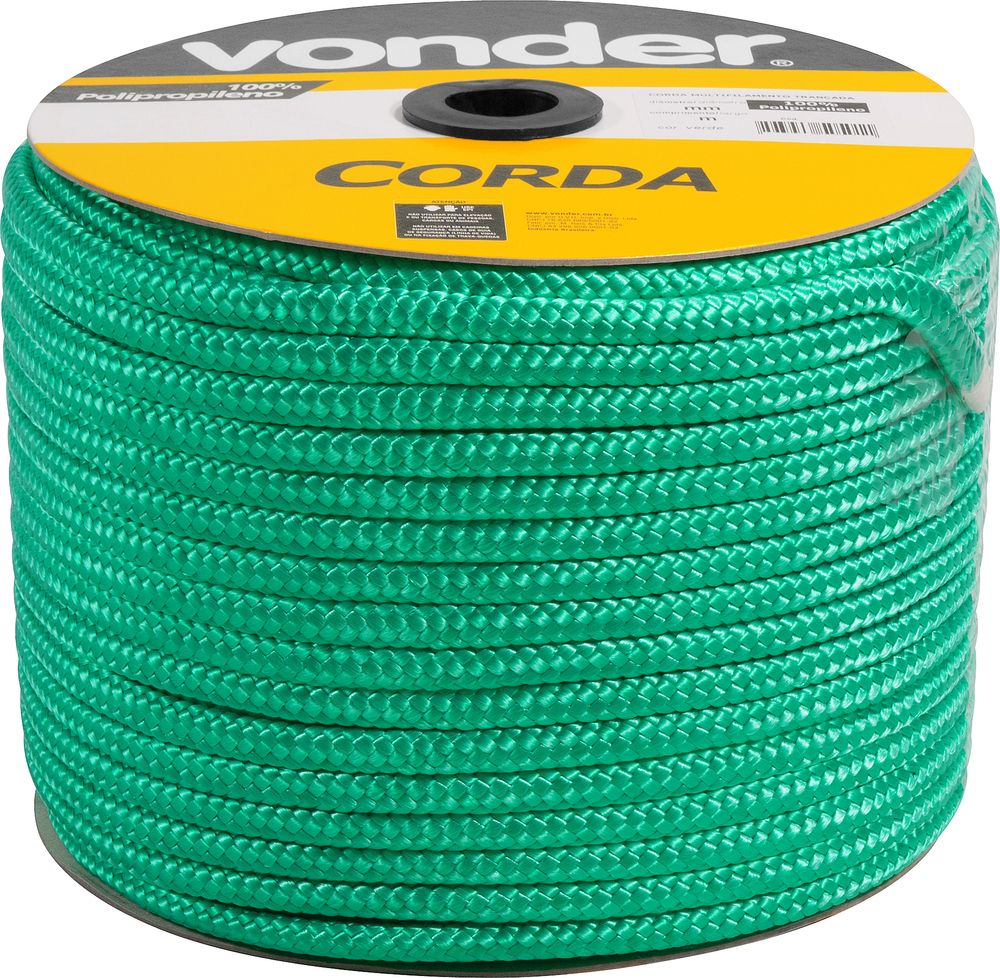 Corda Multifilamento Trançada 12mm 140m Verde Carretel - Von
