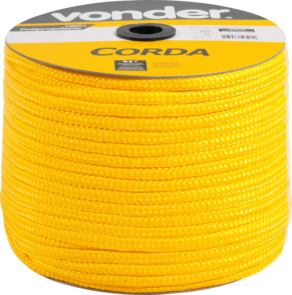 Corda Multifilamento 8mm 258m Amarela Carretel Vonder