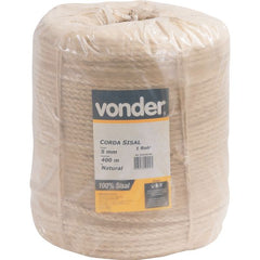 Corda sisal torcida 5,0mm 7,5kg 400 metros natural - Vonder