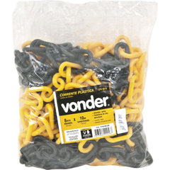 Corrente pvc elo 8x25x34,5mm amarela/preta c/ 10mts Vonder