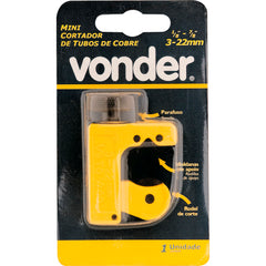 Cortador de tubo 1/8" à 7/8" mini p/ cobre e alumínio Vonder