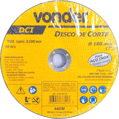 Disco de Corte 180 mm x 1,6 mm x 22,23 mm Dci Inox Vonder