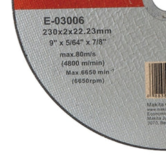 Disco de Corte 230 mm x 2 mm x 22.23 mm Makita E-03006