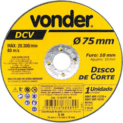 Disco de Corte 75 mm x 1,4 mm x 10 mm Vonder