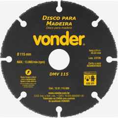 Disco De Corte Tungstênio 115mm Segmentado Para Madeira DMV115 Vonder