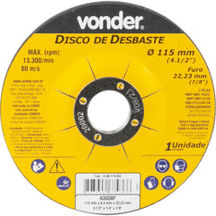 Disco de Desbaste 115 mm x 6,4 mm x 22,23 mm Vonder