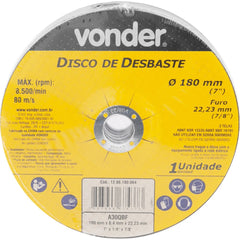 Disco de Desbaste 180 mm x 6,4 mm x 22,23 mm Vonder